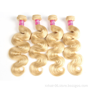 Virgin Raw 613 Blonde Indian Human Hair Bundles With Closure